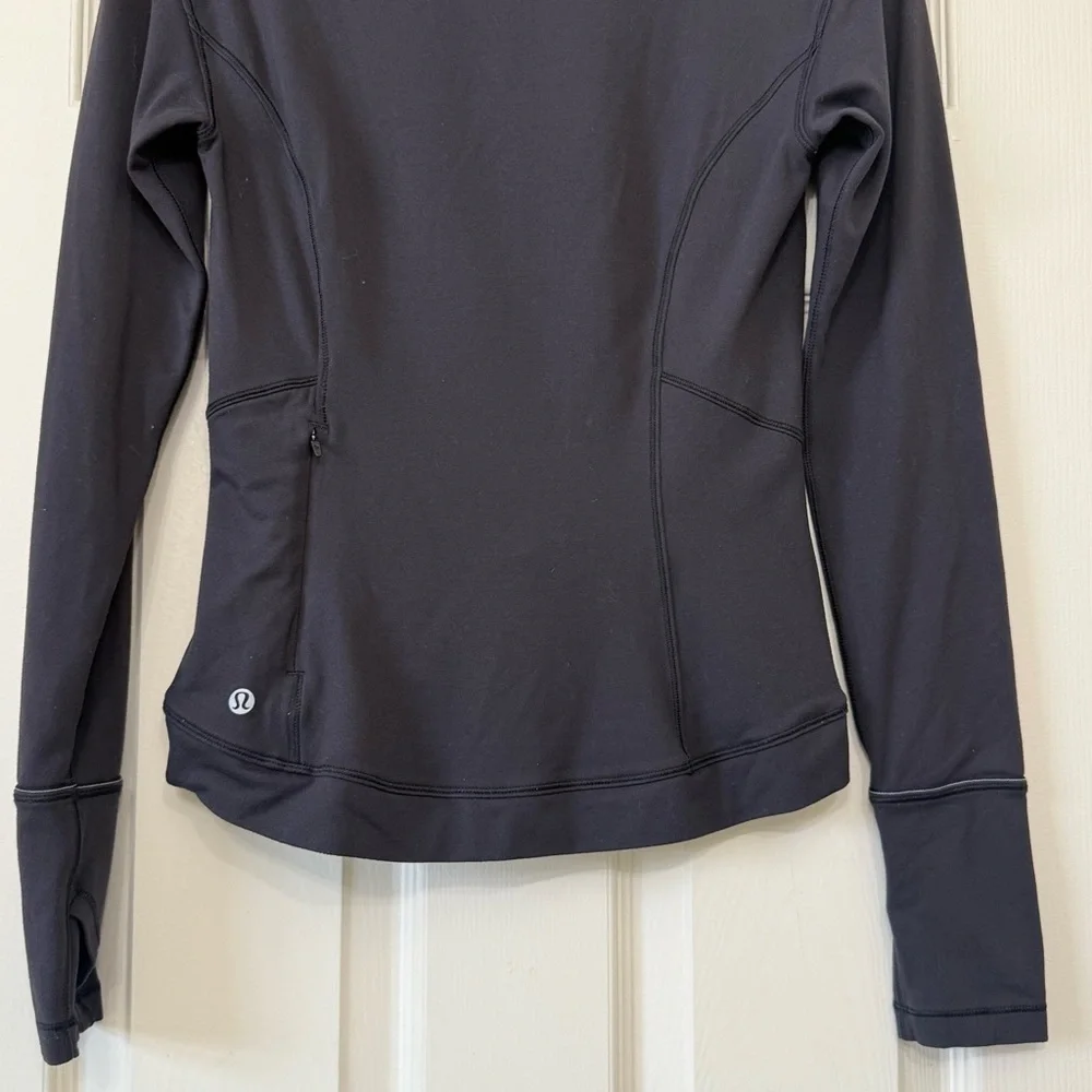 Lululemon Close To Crossing Workout Long Sleeve Top Size 4 Rulu Black